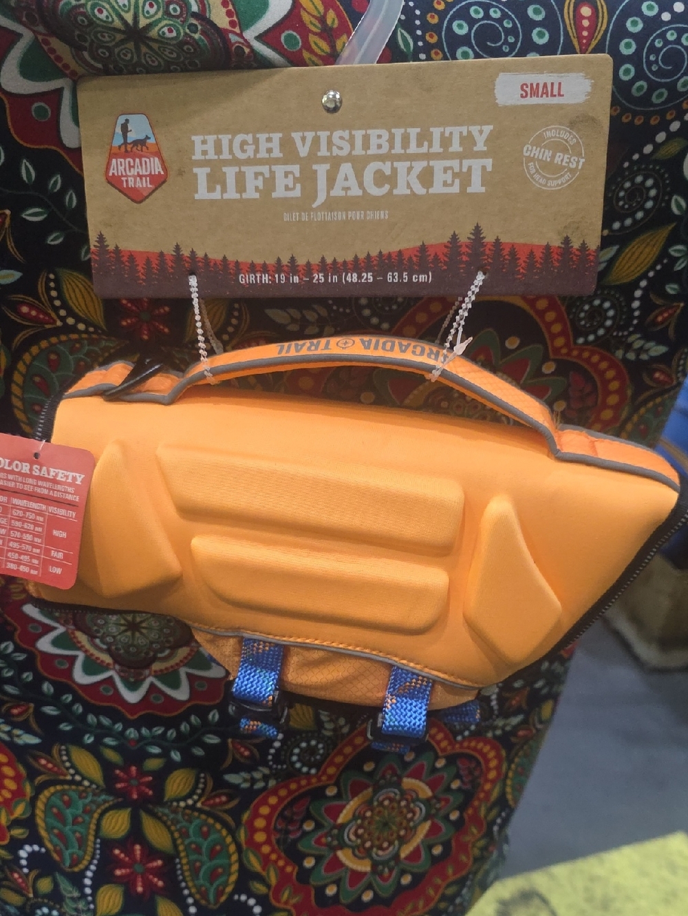 Arcadia Orange High-Visibility Dog Life Jacket with Handle SMALL